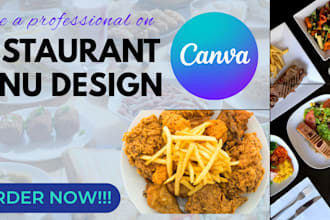 design restaurant menu, food menu, bar menu, cafe menu, digital menu board
