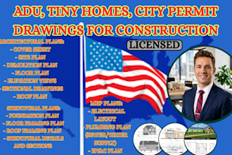 draft adu, tiny homes, city permit drawings for construction