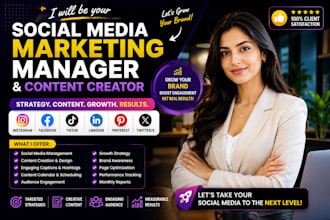 be your social media marketing manger via social media content creation post