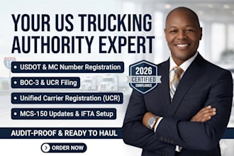 provide expert usdot, mc number registration, and fmcsa compliance