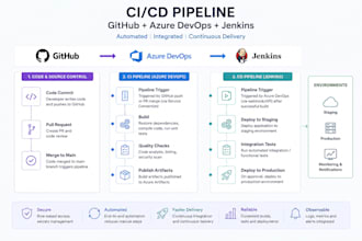 cicd, pipeline in github, azure devops, AWS
