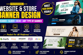 design professional website banner shopify etsy hero slider banners that sell