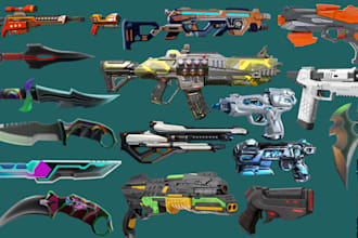 create stylized 3d weapon game asset game props sci fi gun fps weapons for game