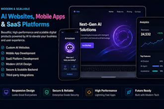 develop ai saas app, ai website, ai chatbot, ai agent