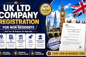 register UK ltd company for non residents with office address