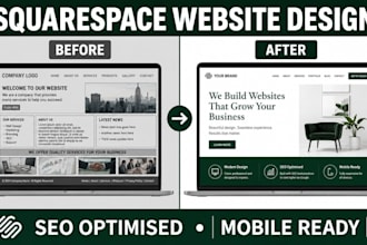 design a modern squarespace website, brochure site or business website with SEO