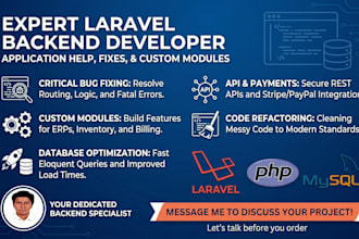 be your backend developer for custom laravel erp