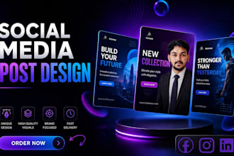 create modern and eye catching social media post designs