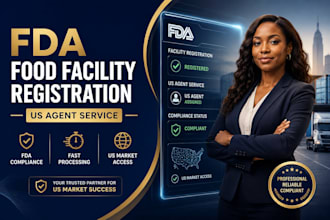 provide fda food facility registration and US agent service for your business
