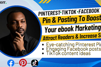 create pinterest pin to boost ebook tiktok facebook posting book marketing