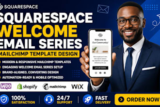 setup squarespace welcome email series mailchimp VIP email template design