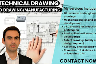 create professional technical drawings and manufacturing ready cad drawings