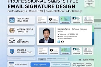 develop an editable HTML email signature generator app
