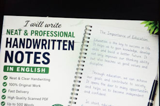 write neat handwriting notes and assignments