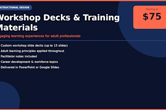 design professional workshop decks for adult learners