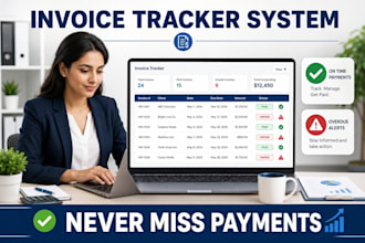 design an invoice tracking system in google sheet with payment status automation