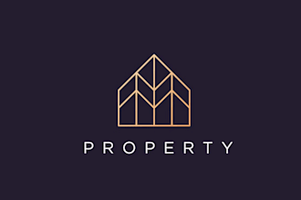 design modern property, builder and construction logo