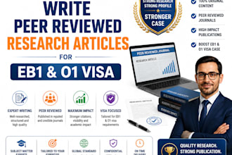write peer reviewed research articles for eb1 and o1 visa