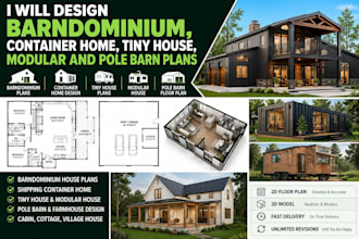 draw barndominium container home tiny house modular pole barn architecture plans