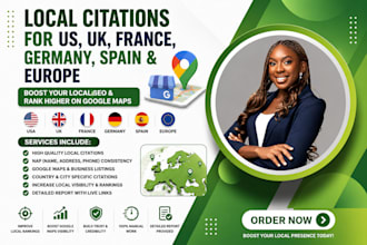 build local citations for US, UK france germany spain and europe google maps SEO
