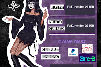 dibujaré a tu personaje estilo semirealista, comic o webtoon