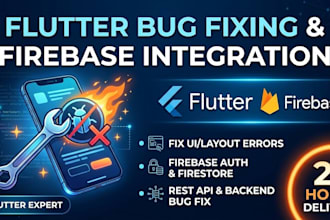 fix flutter bugs, UI issues, or integrate firebase in 24 hours