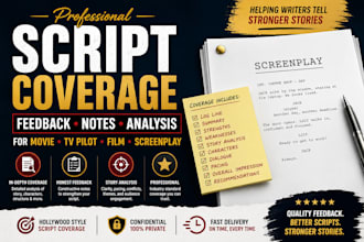 give script coverage feedback notes analysis for movie TV pilot film screenplay