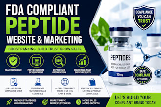 do peptide marketing, build fda compliant peptide website and peptide SEO