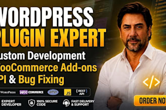 develop wordpress plugin, woocommerce plugins API integration, fix custom plugin
