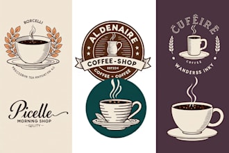 design a vintage coffee shop logo with retro cafe branding