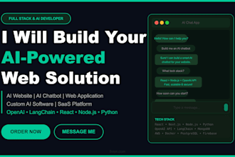 develop ai website, ai chatbot and ai web application