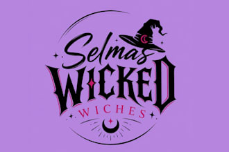 draw modern fun and edgy logo for selmas wicked wiches