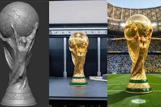design custom 3d trophy models, awards and medals for 3d printing and rendering