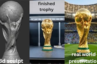 design custom 3d trophy model, award or medal for 3d printing stl and 3mf file