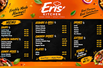 design a digital menu board, animated menu, restaurant screen menu
