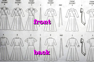 do sewing pattern for cosplays, clothes, foam armors, prop and fabric pattern
