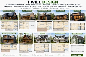 draw barndominium container home cabin cottage farmhouse shed plans floor plans