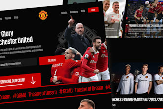 create sports website for football academic basketball table tennis clubs