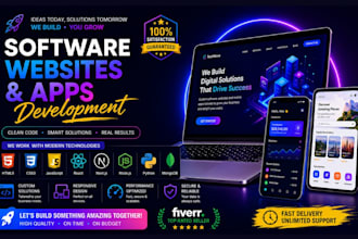 do development of software, website and app as a software engineer