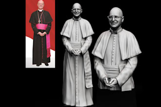 turn image of person or pet into 3d printable model, custom human figurine model