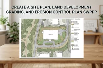 create site plan, land development grading, and erosion control plan swppp
