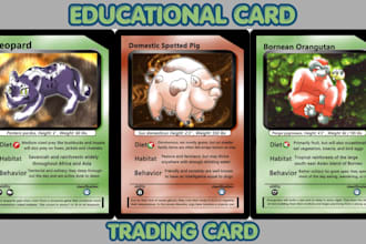 design custom educational flashcard learning card trading preschool card for kid