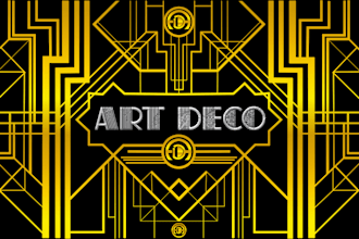 create a logo in art deco style in illustrator and photoshop