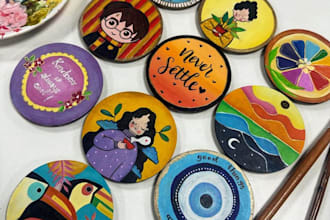 create hand painted customised fridge magnets for you