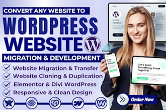 clone migrate wix squarespace godaddy webflow weebly to wordpress website design