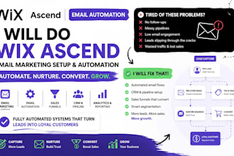 build wix website with crm, automation, email flow, pipeline and sales funnel