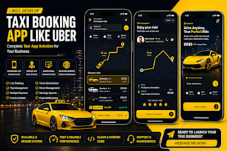 develop taxi booking app rideshare app ai taxi uber clone app booking website