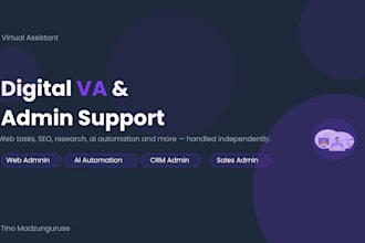 be your reliable virtual assistant for web and digital tasks