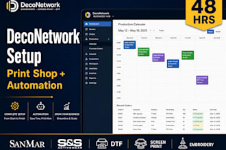setup your deconetwork print shop, online store, dtf and embroidery workflow