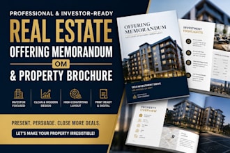 design a real estate offering memorandum om or property brochure